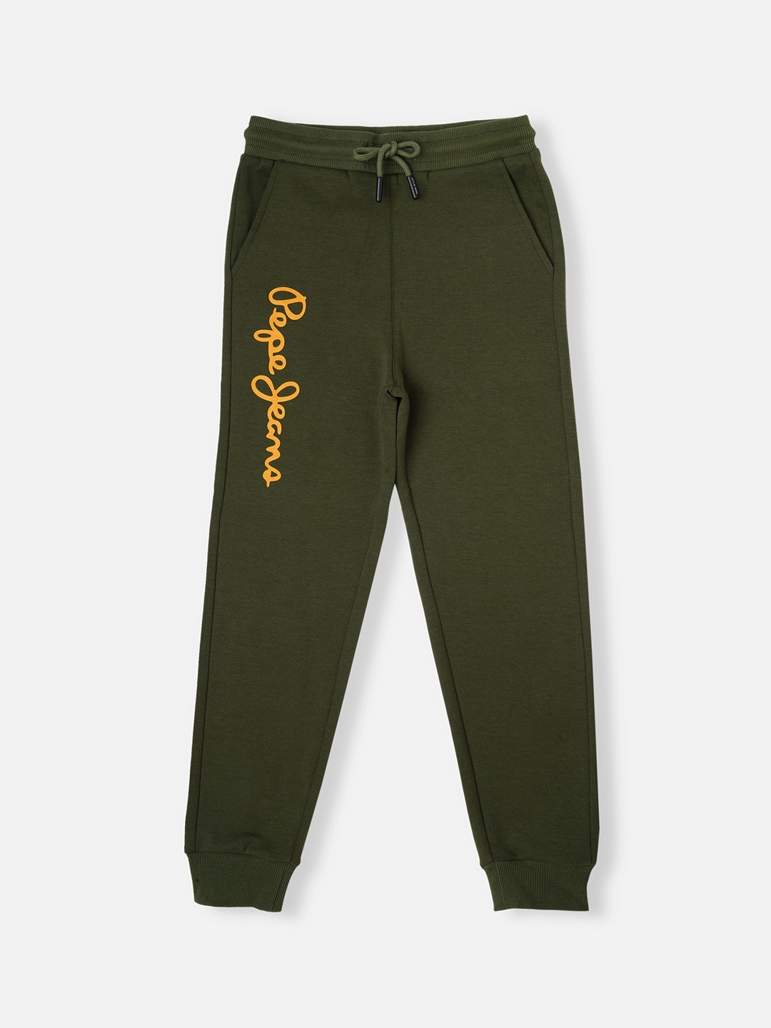 

Pepe Jeans Boys Typography Printed Mid-Rise Jogger, Green