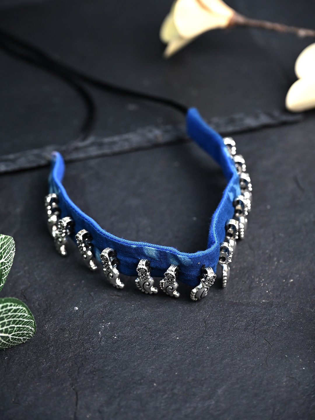 

ArtEastri German Silver Choker Necklace, Blue
