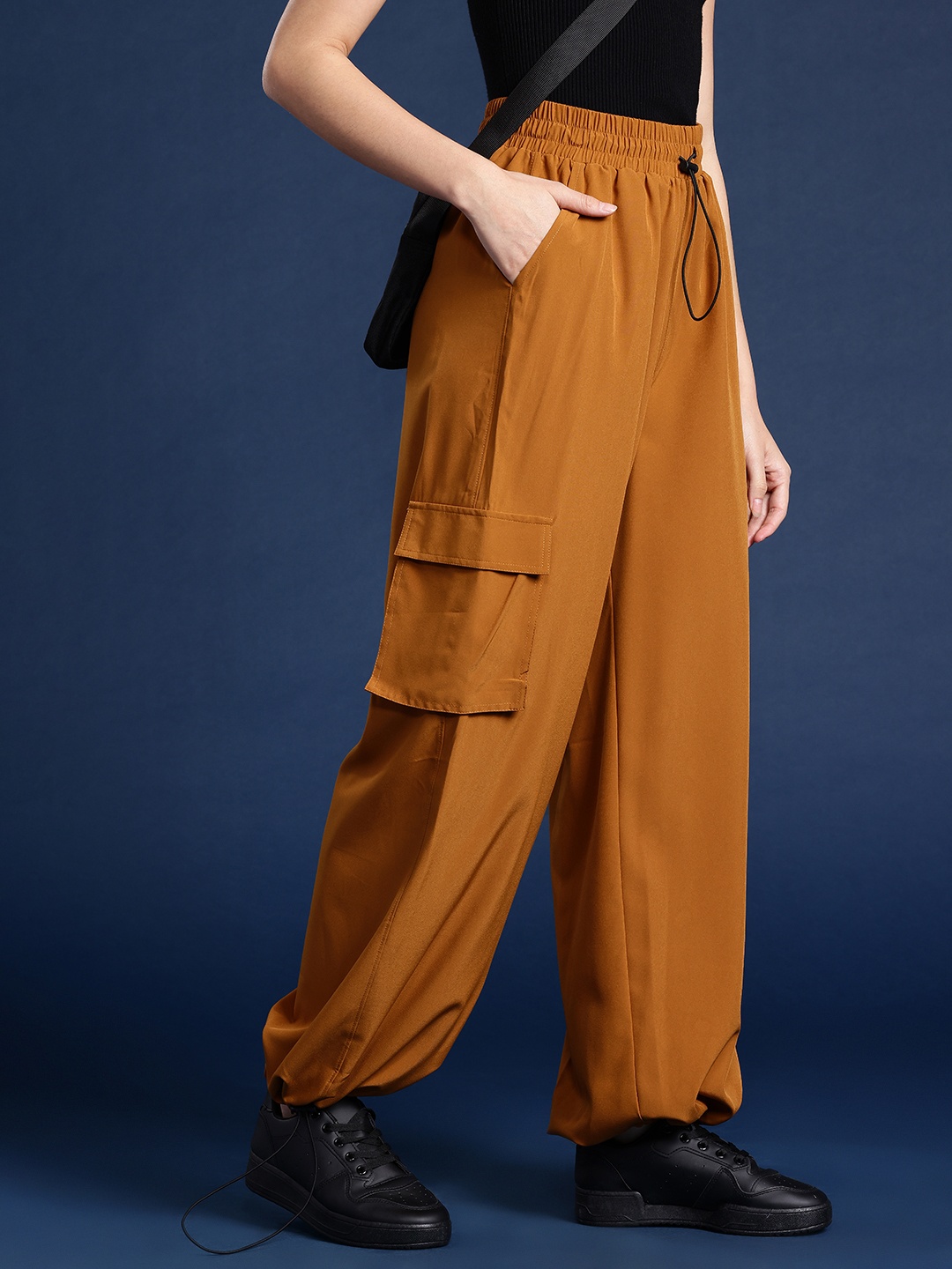 

Mast & Harbour Relaxed Fit Rapid-Dry Parachute Track Pants, Mustard