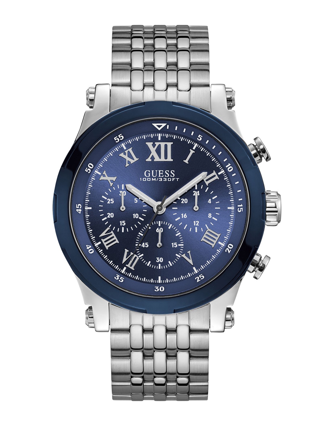 

GUESS Men Stainless Steel Wrap Around Straps Analogue Watch U1104G3M, Blue