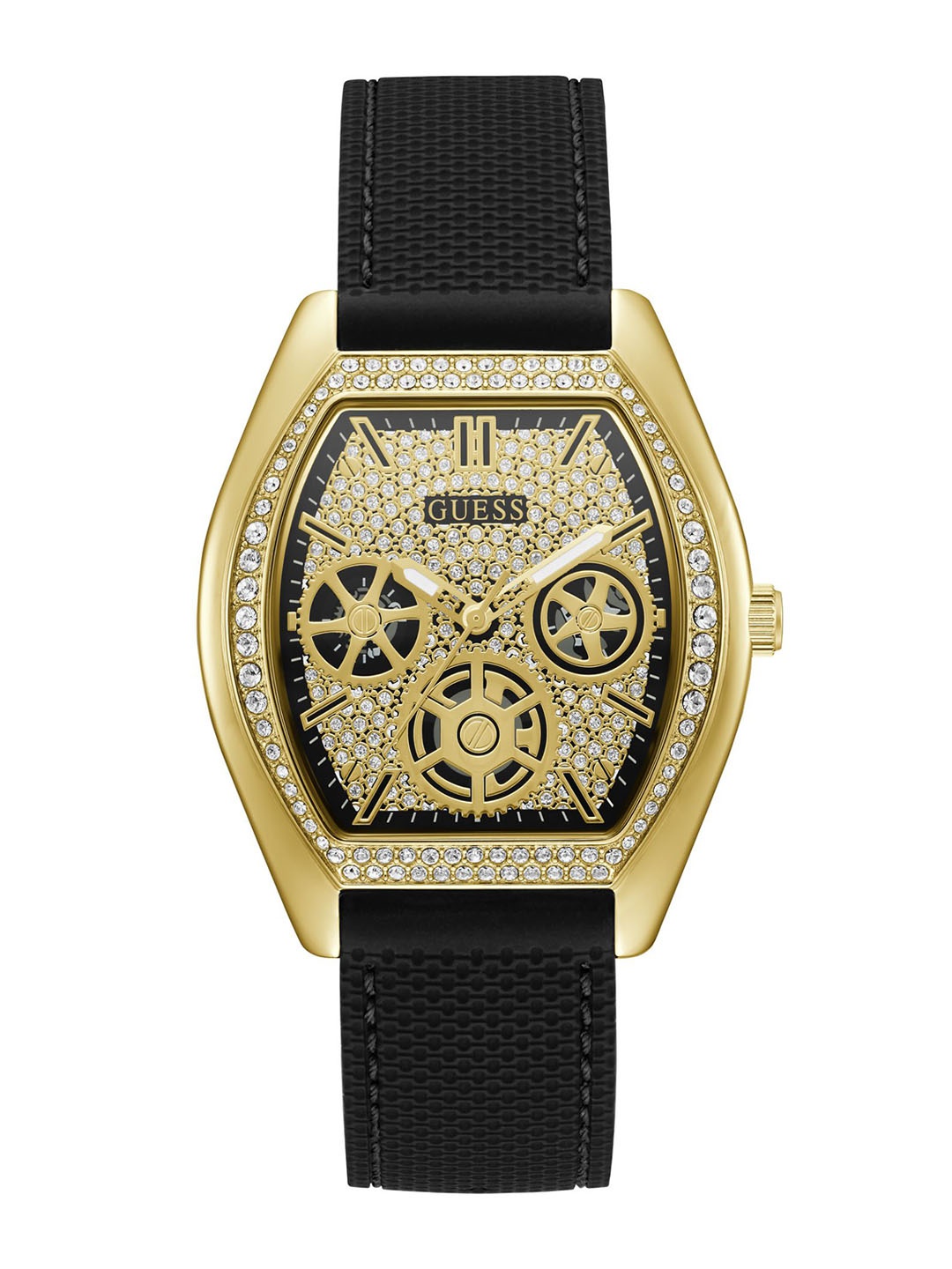 

GUESS Men Embellished Analogue Watch U1381G1M, Black