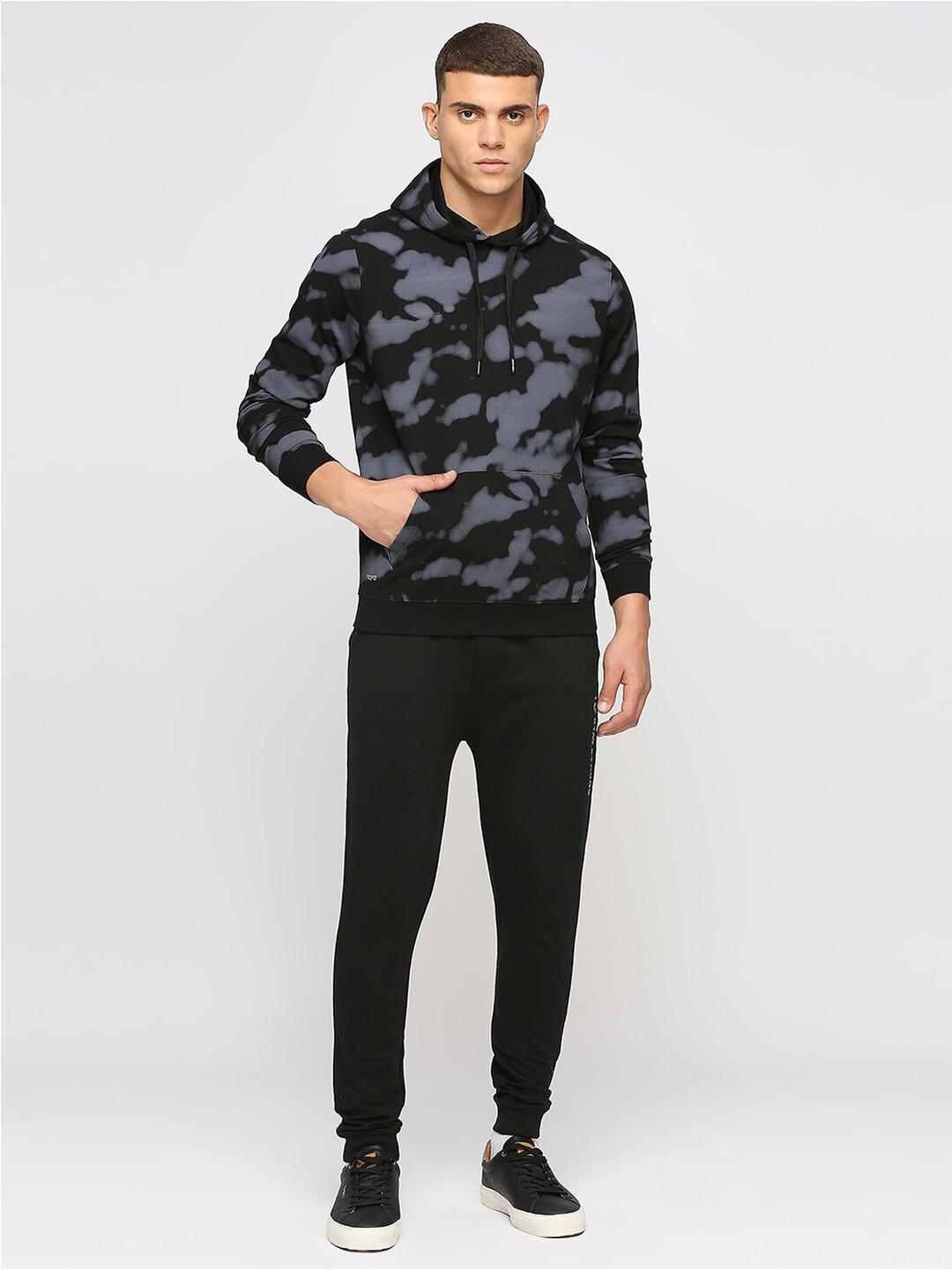 

Pepe Jeans Abstract Printed Hooded Pullover, Black