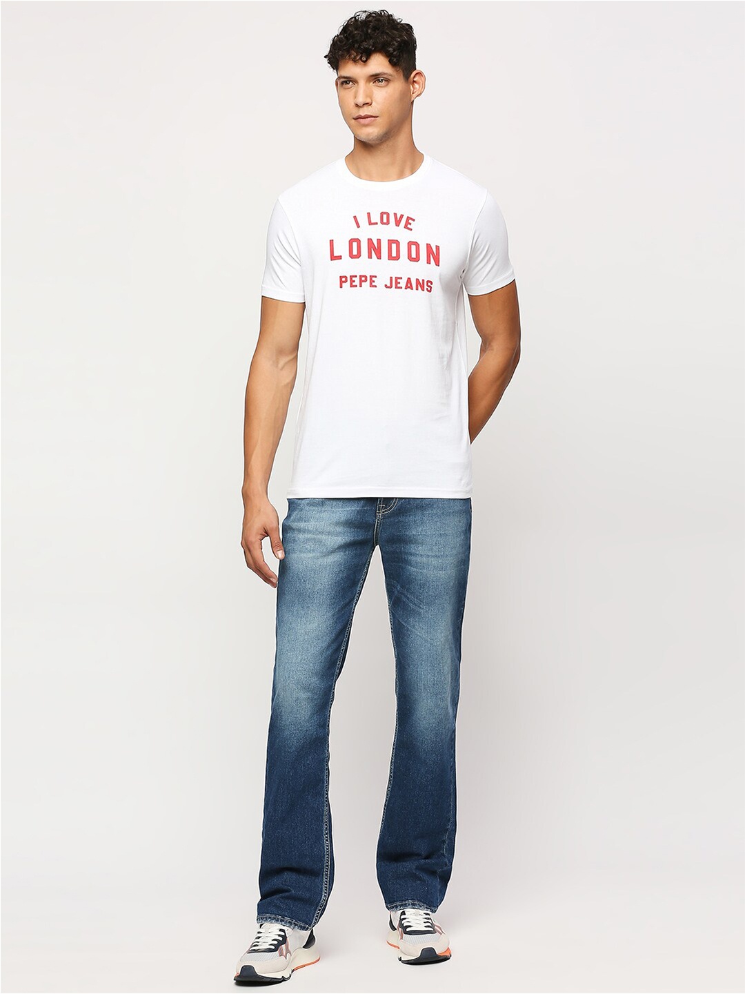 

Pepe Jeans Typography Printed Pure Cotton Slim Fit T-shirt, White