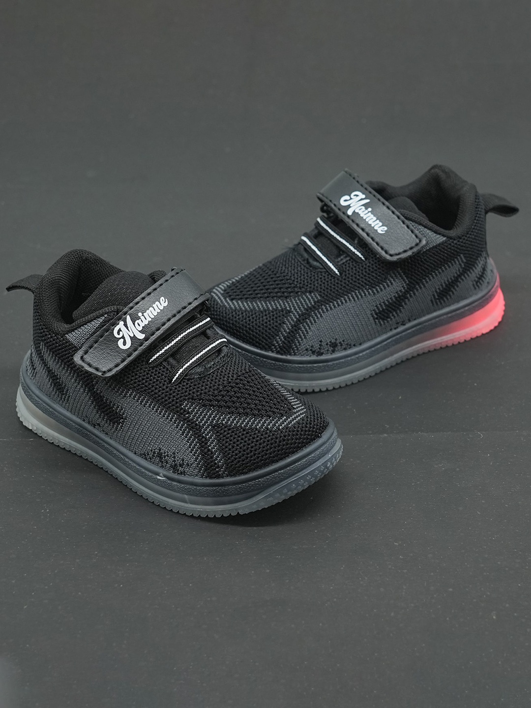 

FEETWELL SHOES Kids Woven Design Comfort Insole Sneakers, Black