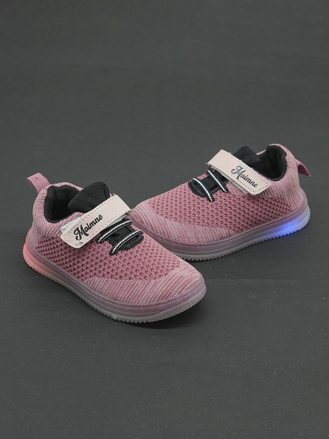 

FEETWELL SHOES Kids Woven Design Comfort Insole Sneakers, Peach
