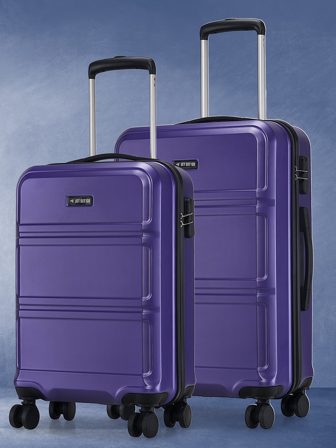 

Jet Set Go Set Of 2 Hard-Sided Medium & Cabin Trolley Suitcases, Purple