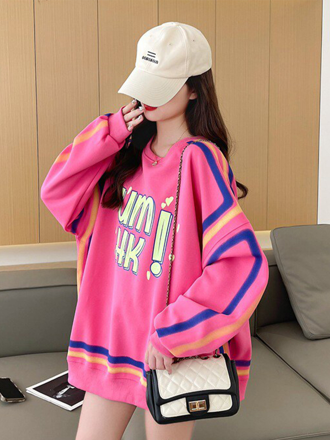 

StyleCast Printed Cotton Mini T-Shirt Dress, Fuchsia