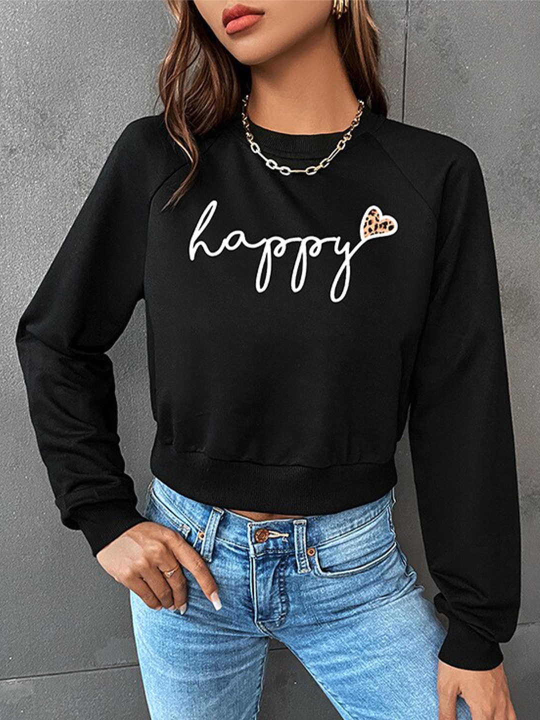 

StyleCast Black Typography Printed Pullover Sweatshirt