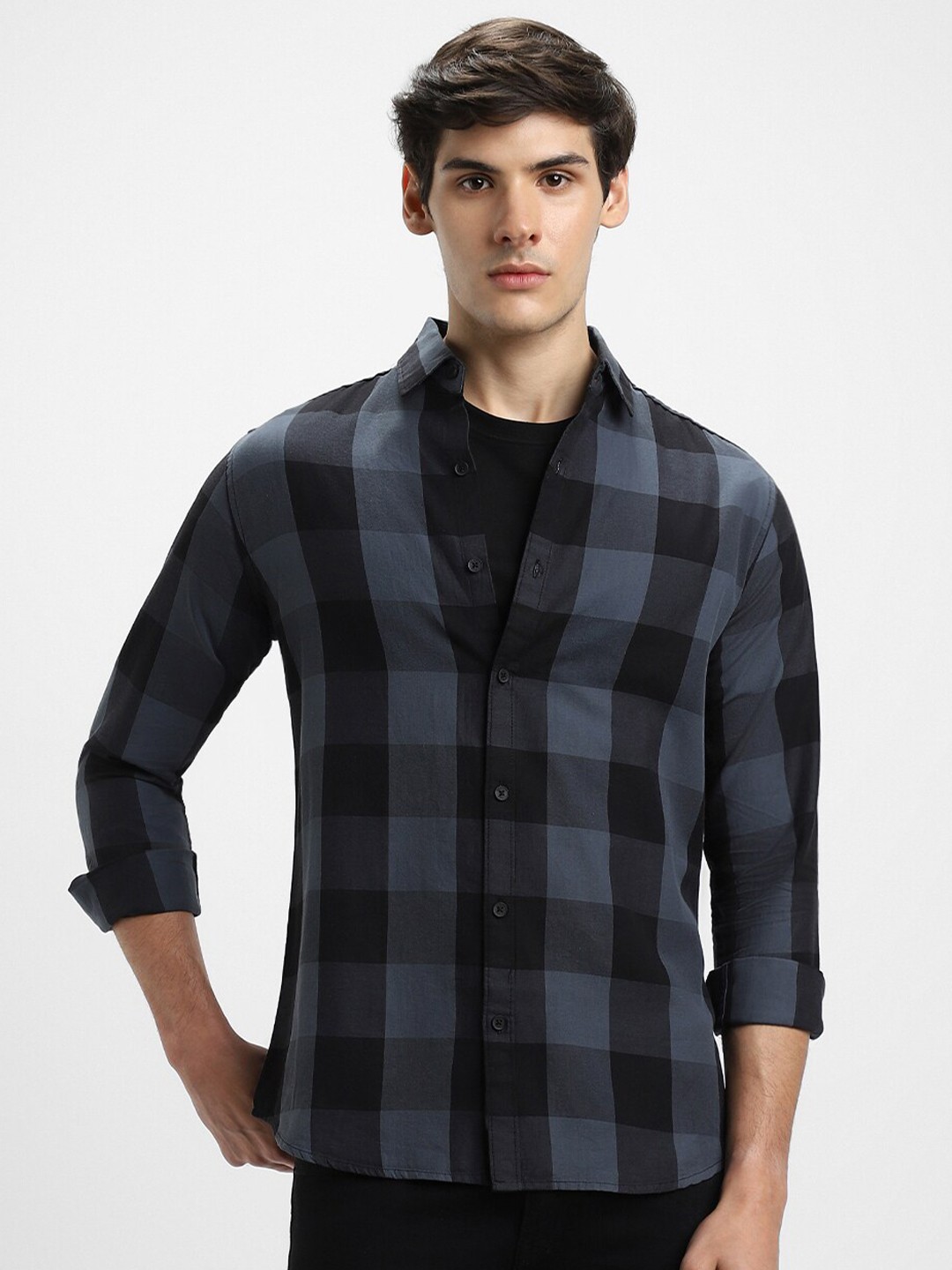 

Dennis Lingo Slim Fit Buffalo Checked Casual Shirt, Blue