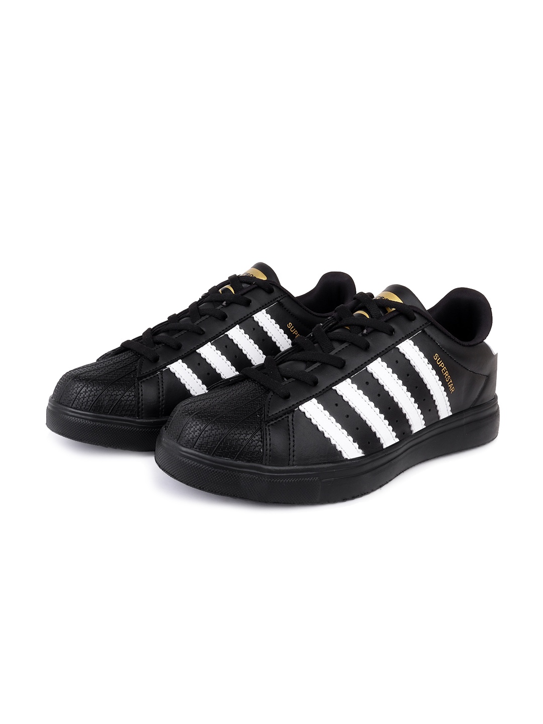 

Airson Men Striped Lace-Up Sneakers, Black