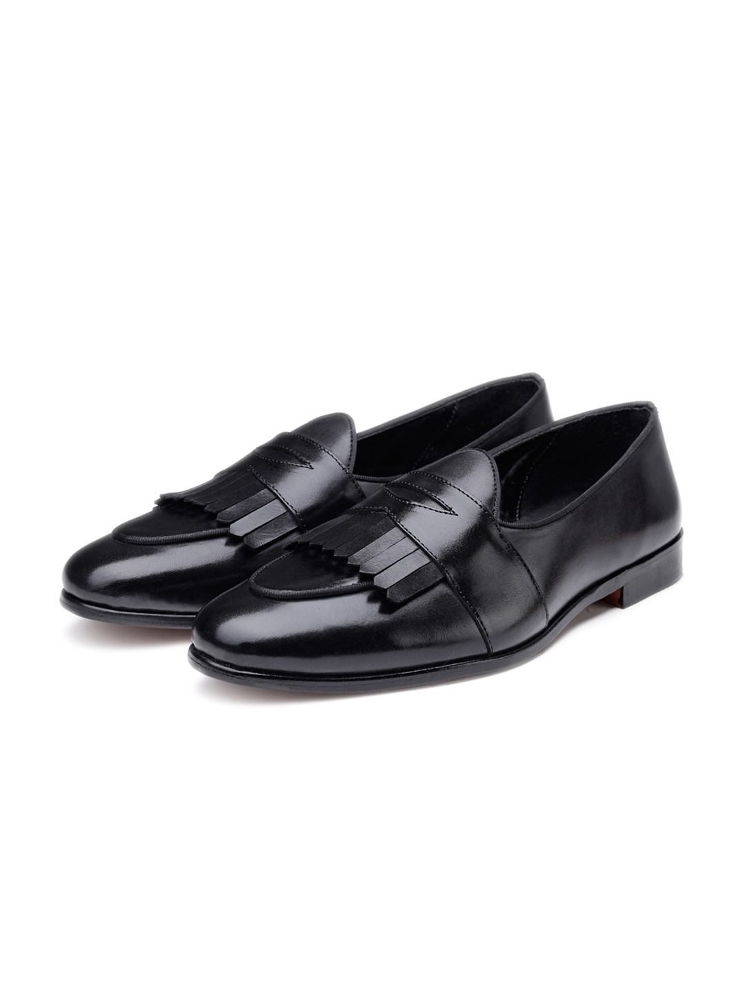 

SHUTIQ Men Leather Formal Loafers, Black