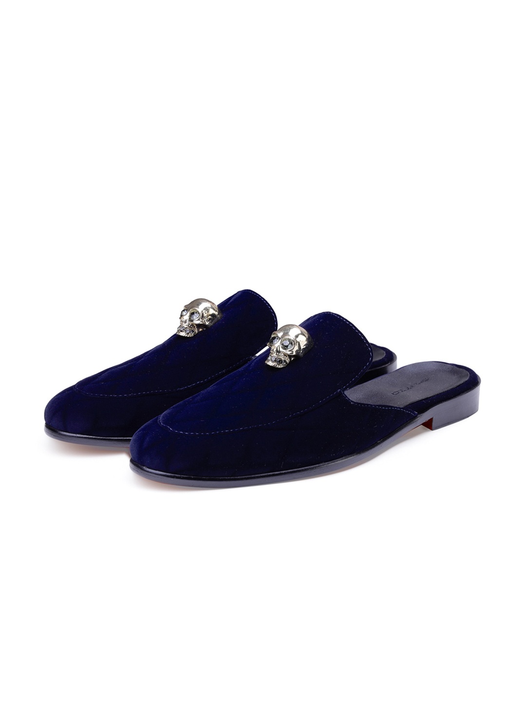 

SHUTIQ Velvet Casual Slip On Shoes, Navy blue