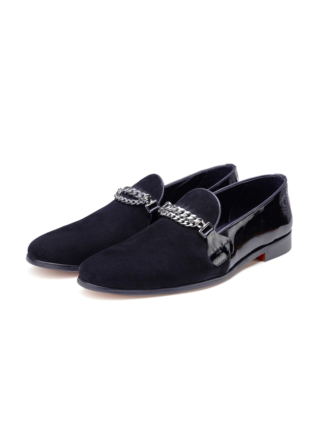 

SHUTIQ Velvet Casual Slip On Shoes, Black