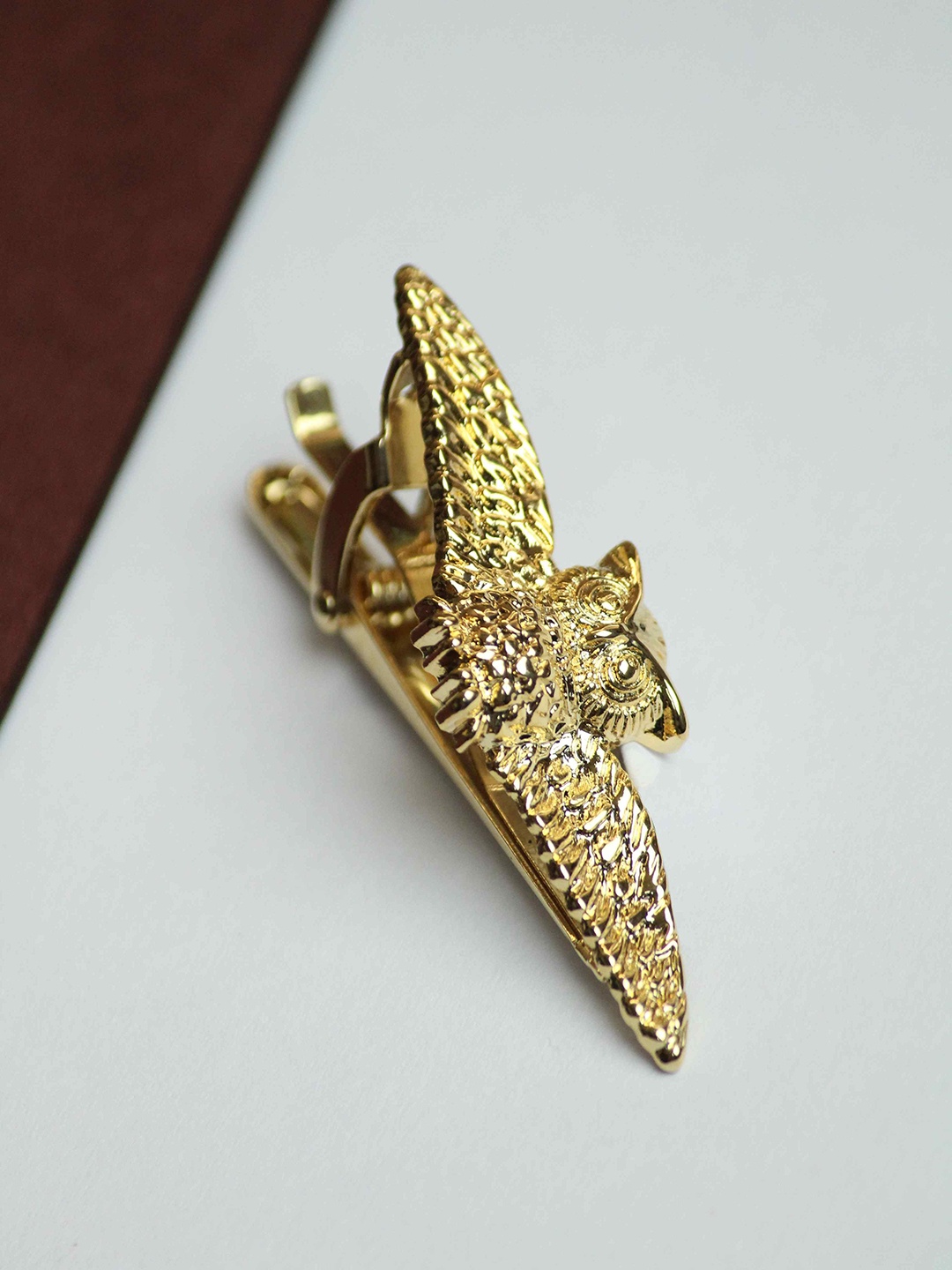 

Tossido Men Owl Shaped Tie Bar Brooch, Gold