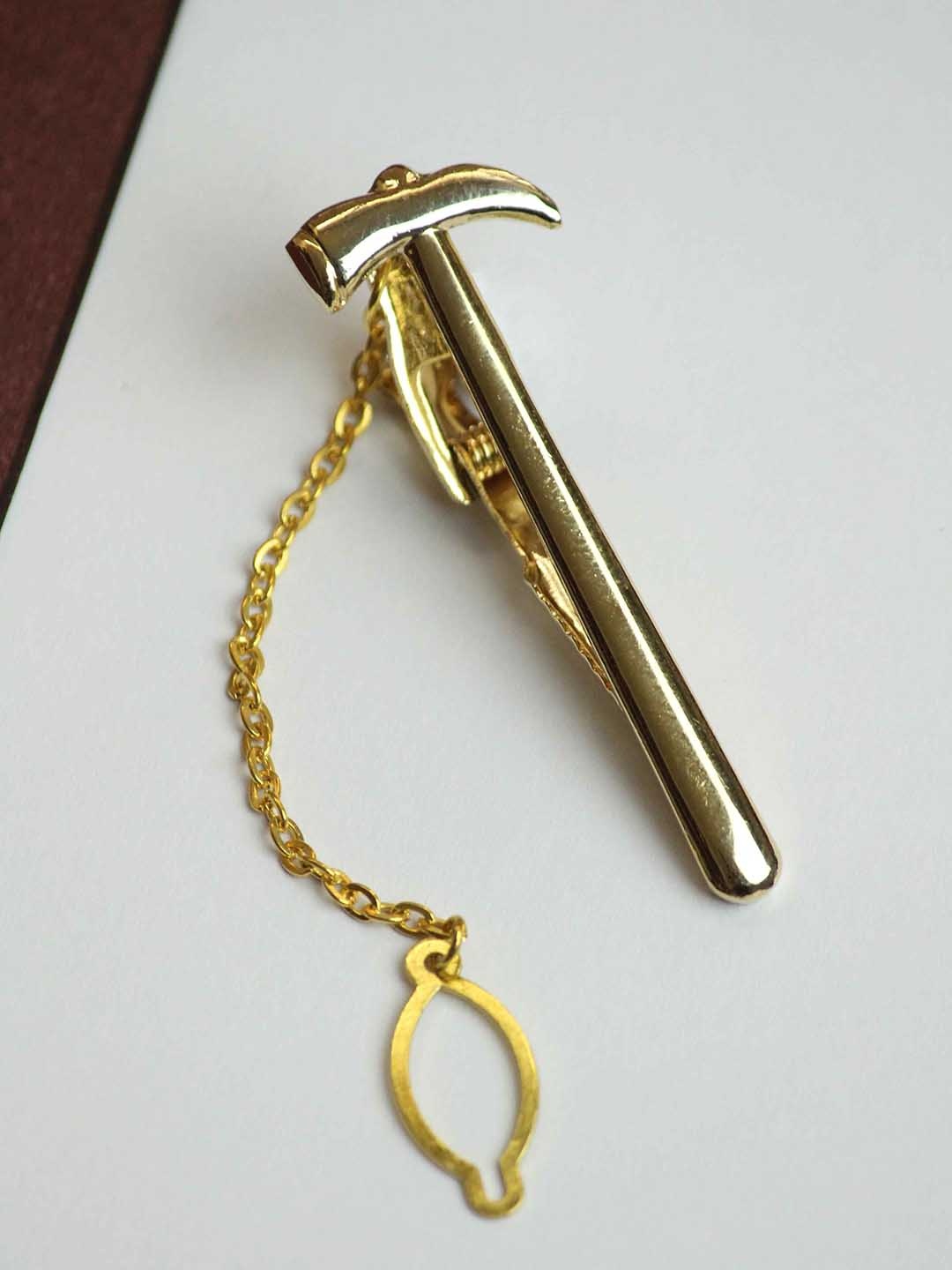 

Tossido Men Hammer shaped Tie Bar, Gold