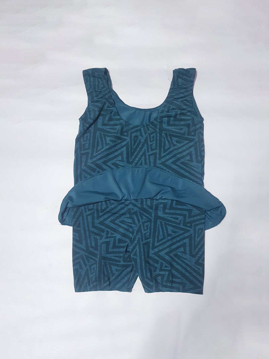 

Apraa & Parma Girls Geometric Printed Swimwear With Attached Shorts, Blue