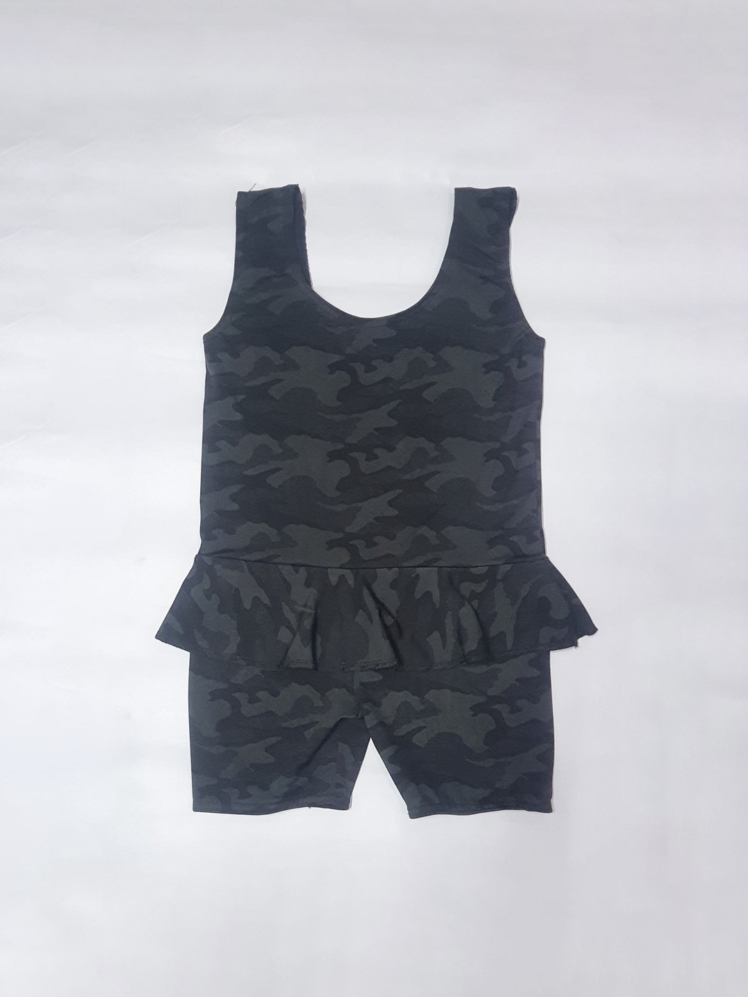 

Apraa & Parma Girls Camouflage Printed Swimwear With Attached Shorts, Black