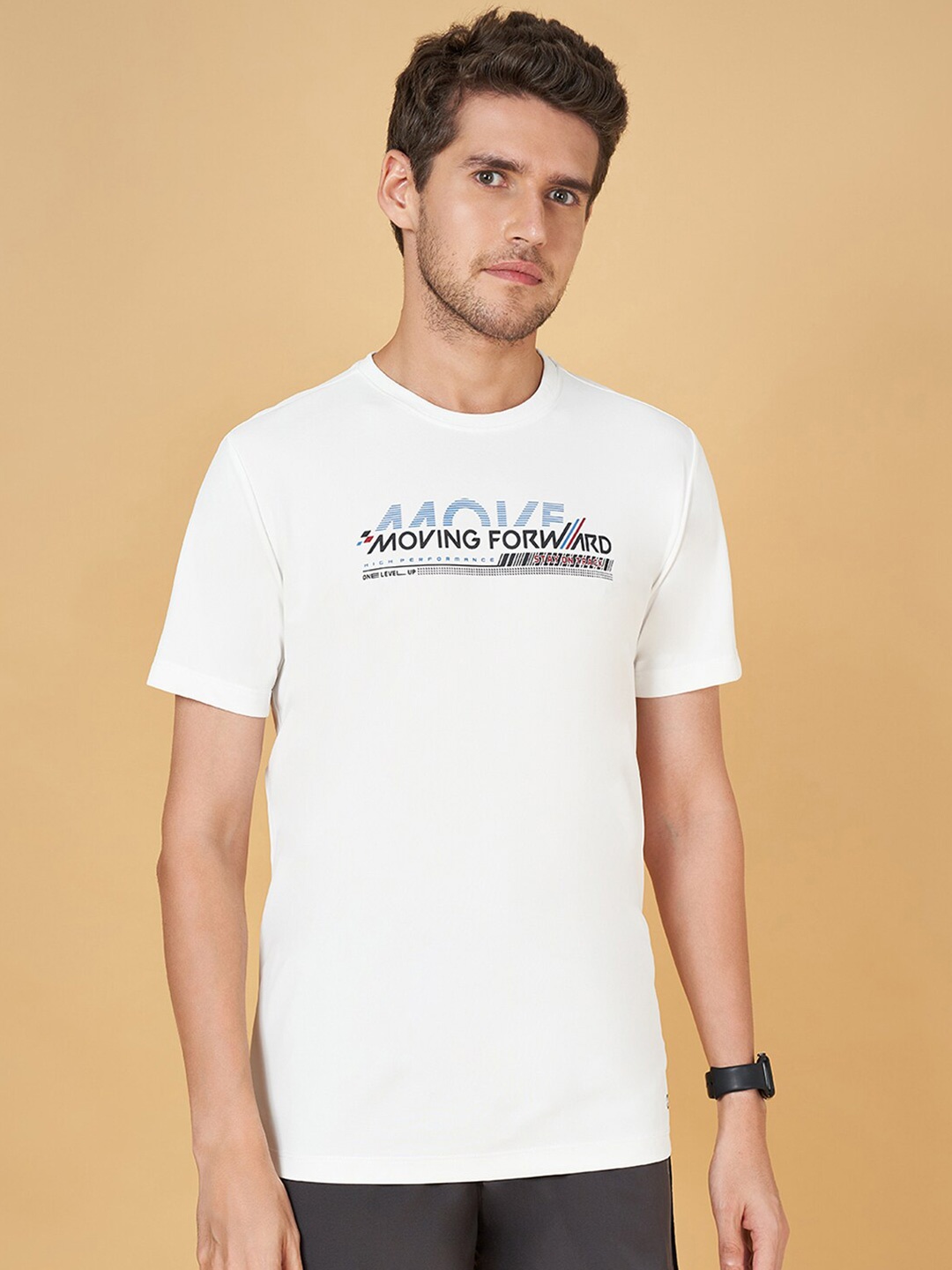 Ajile by Pantaloons Typography Printed Slim Fit T-shirt, White