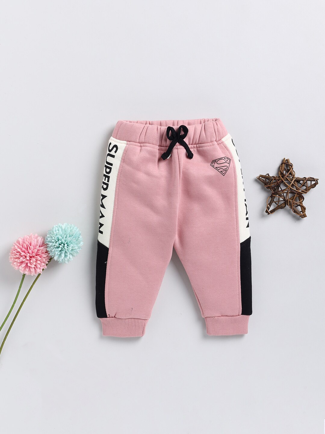 

Moms Love Infant Boys Superman Printed Cotton Jogger, Pink