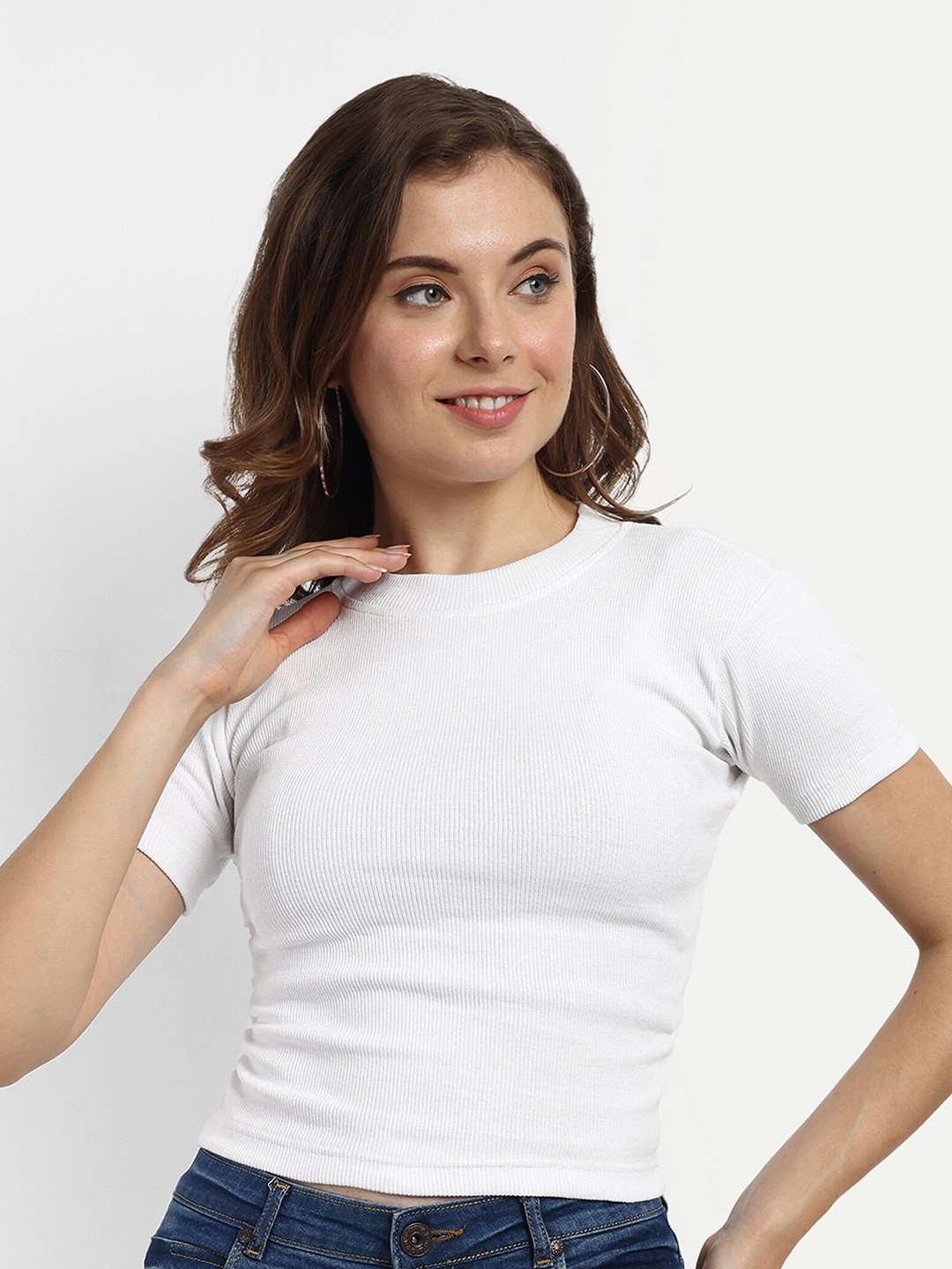 

FERY LONDON Ribbed Cotton Fitted Crop Top, White