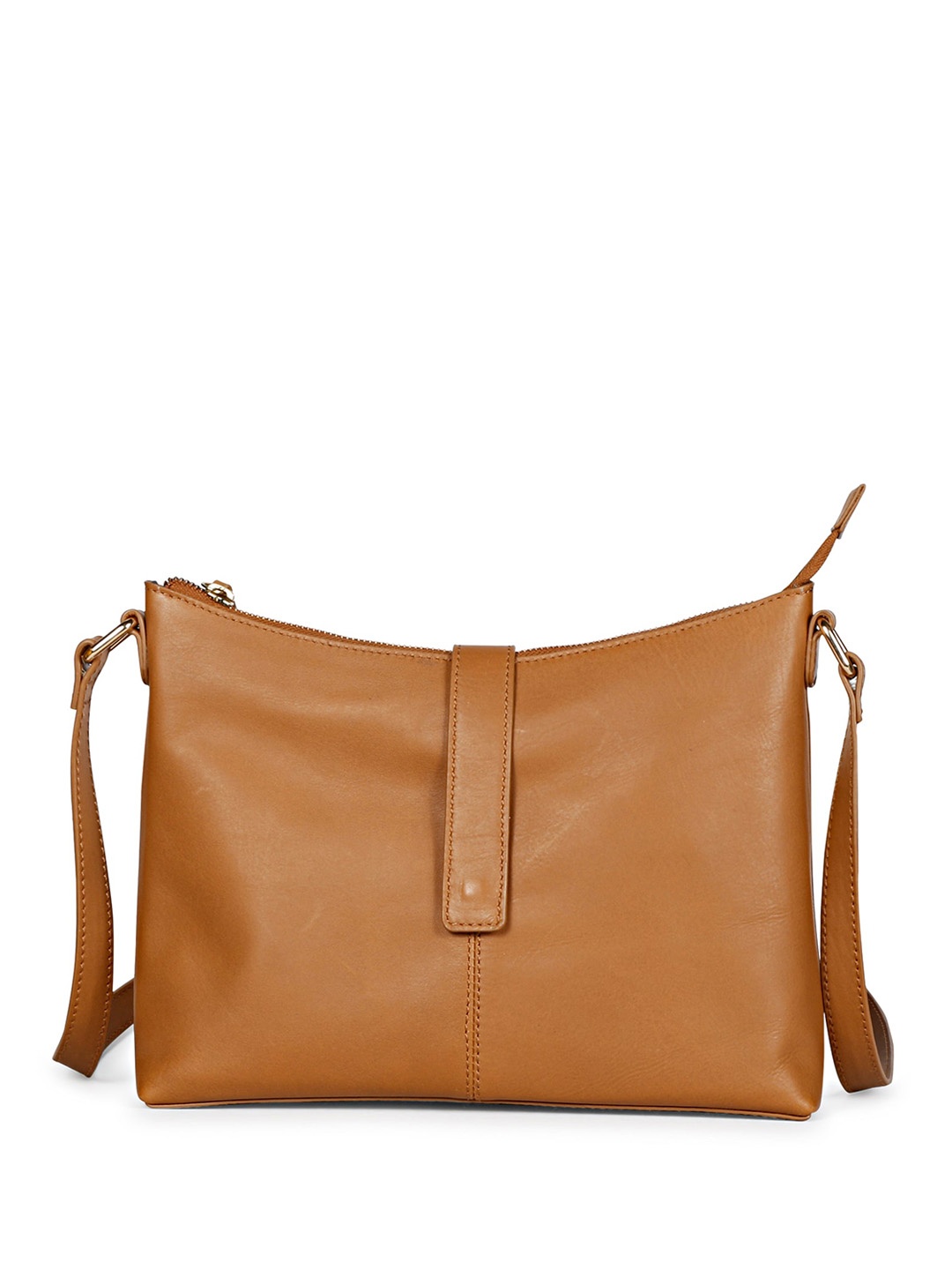

Favore Leather Structured Sling Bag, Tan