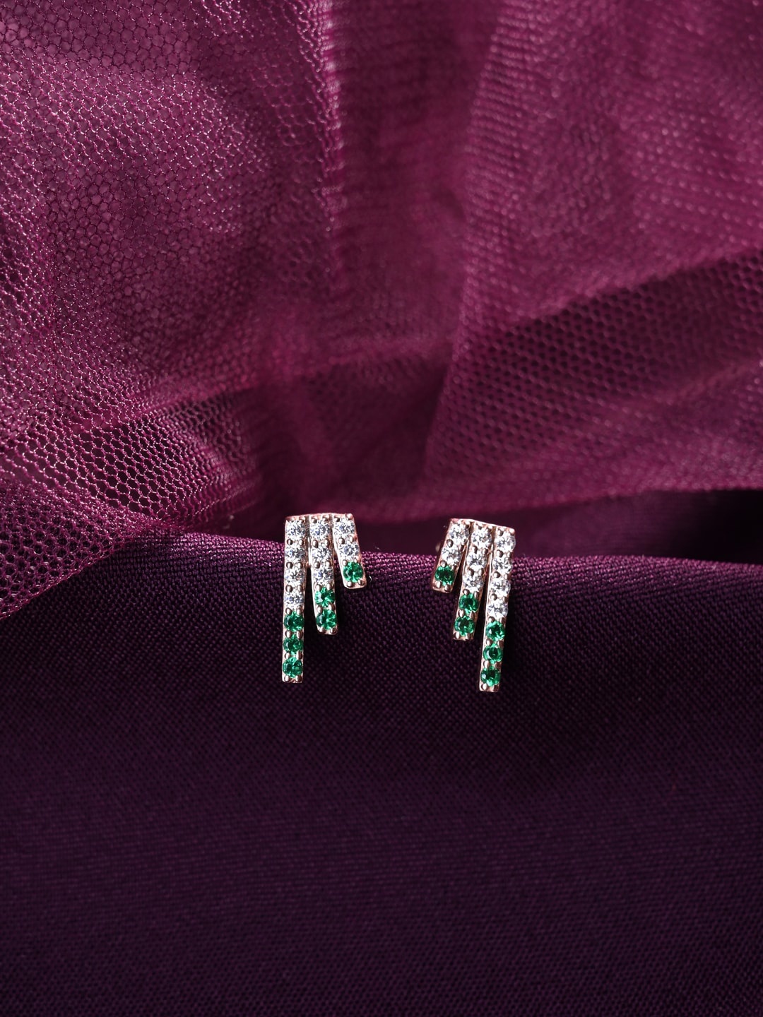 

Clara 925 Sterling Silver Rose Gold-Plated Contemporary Studs Earrings