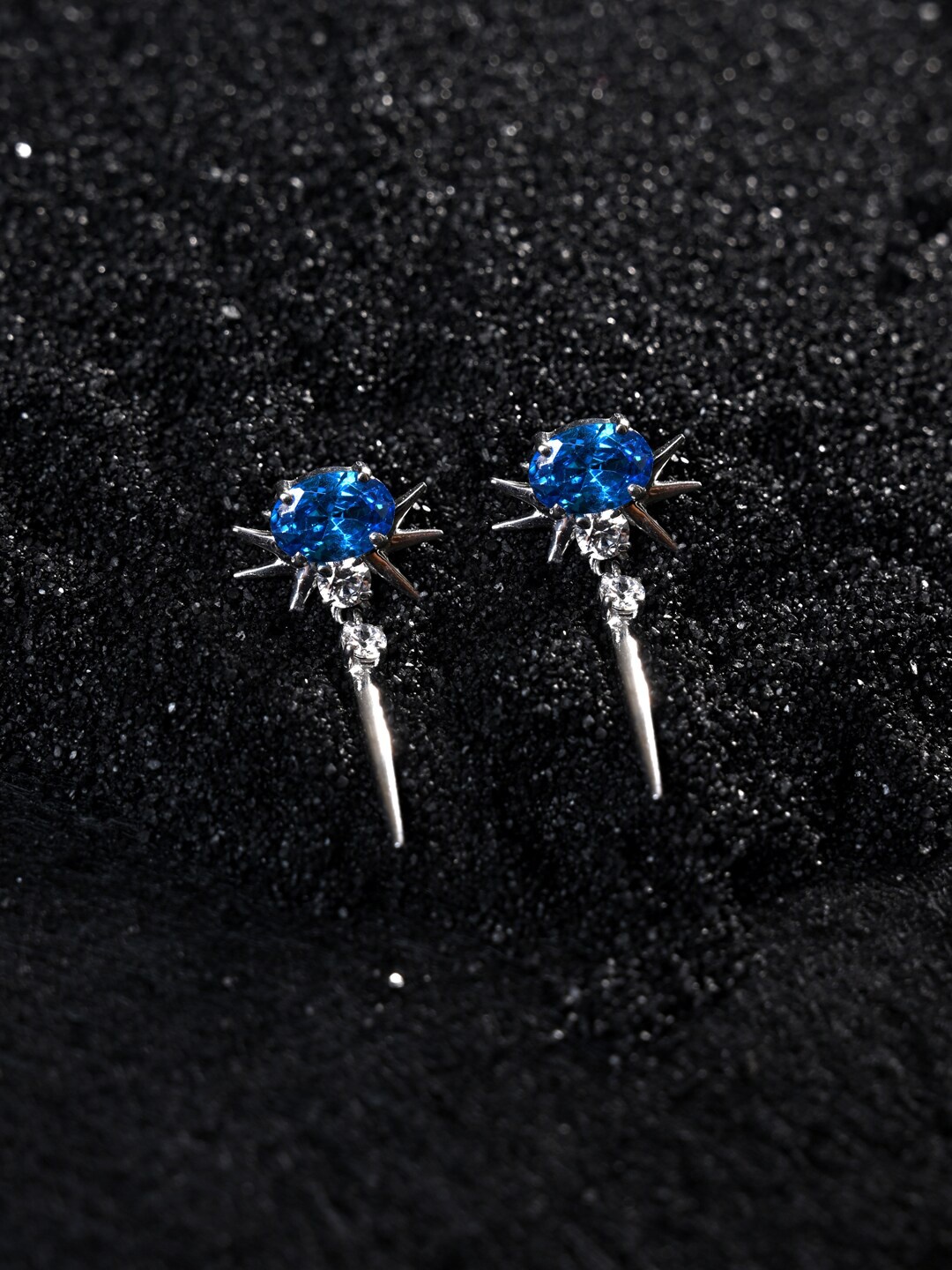

Clara Contemporary Sterling Silver Rhodium-Plated Studs Earrings