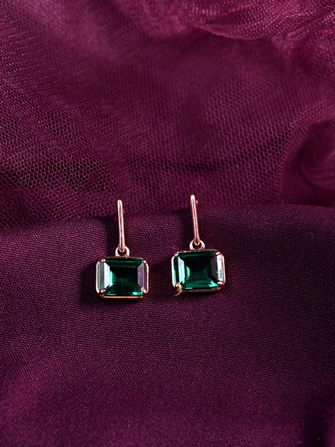 

Clara Contemporary Sterling Silver Rose Gold-Plated Studs Earrings
