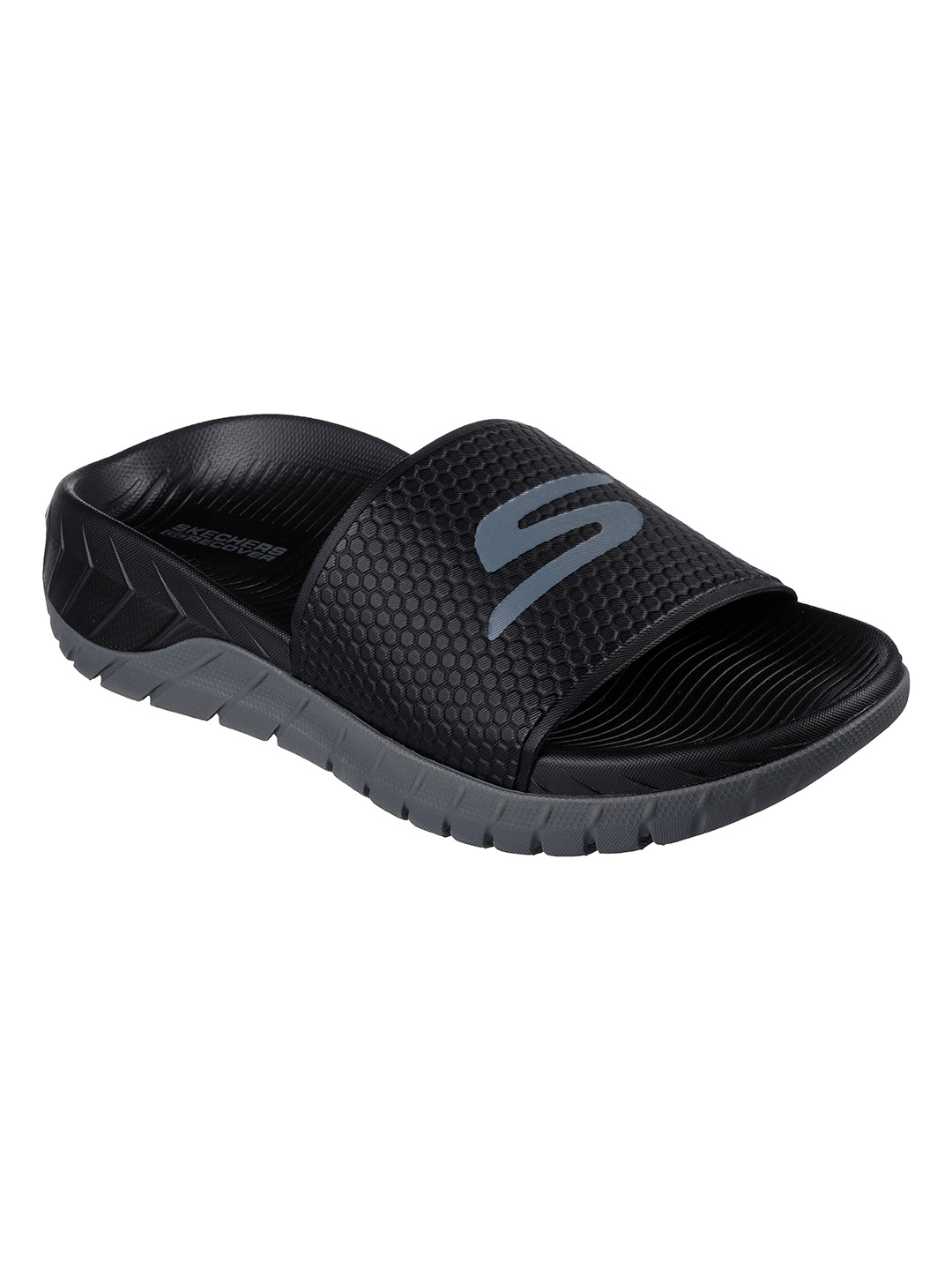 

Skechers Men Brand Logo Printed Goga Mat Sliders, Black