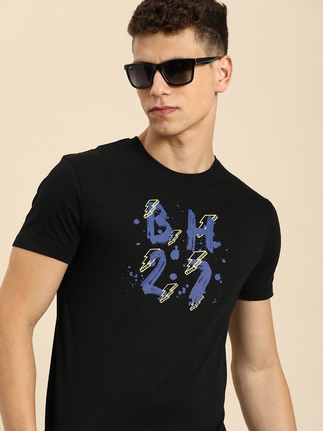 

Being Human Printed Pure Cotton T-shirt, Black