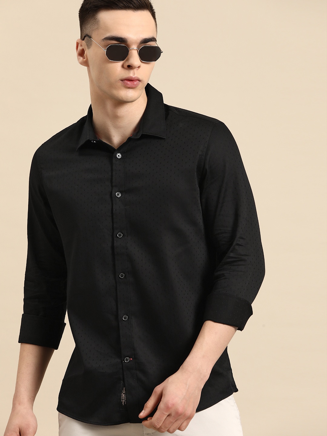 

Being Human Slim Fit Pure Cotton Shirt, Black