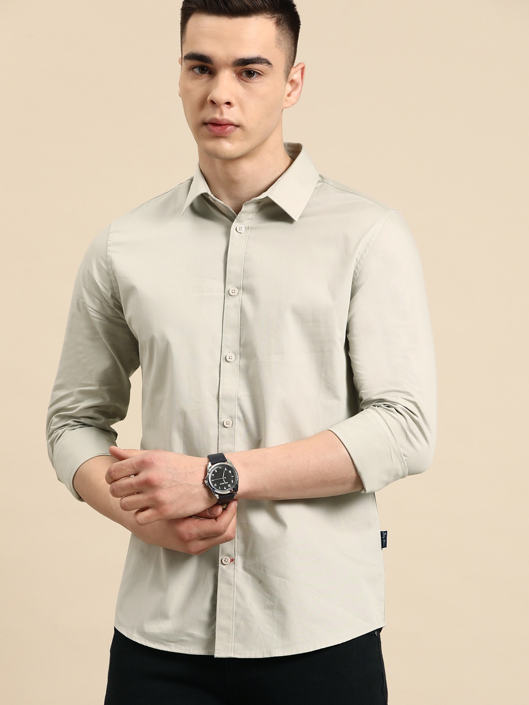 

Being Human Slim Fit Pure Cotton Shirt, Grey