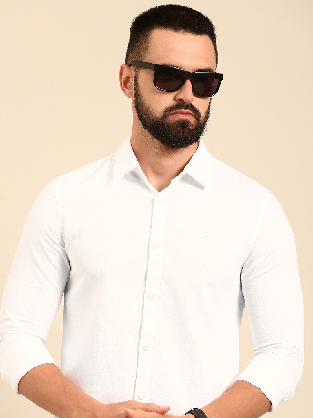 

Being Human Pure Cotton Slim Fit Casual Shirt, White