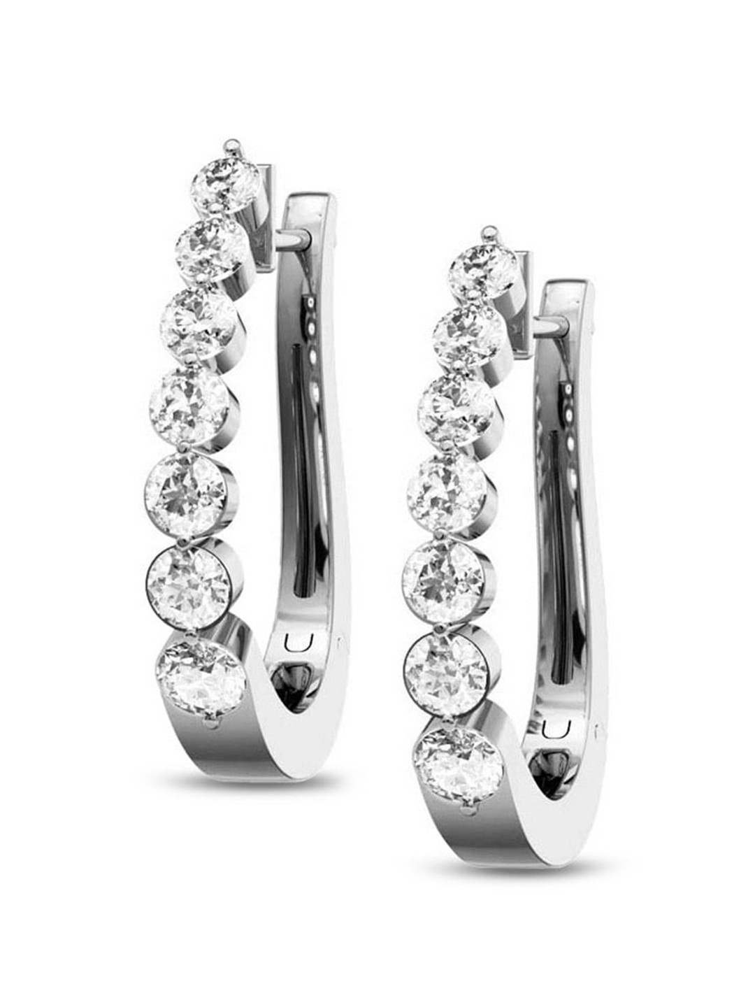

ORIONZ Sterling Silver Classic Hoop Earrings, White
