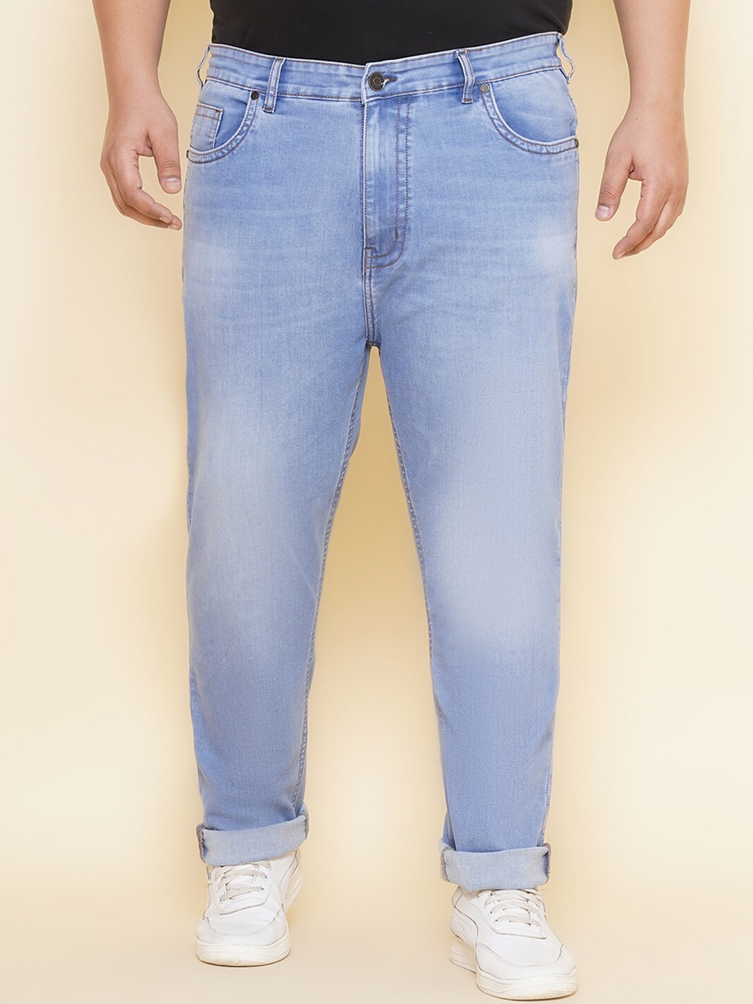 

John Pride Plus Size Men Jean Heavy Fade Stretchable Jeans, Blue