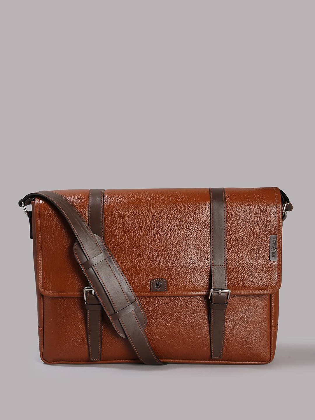 

Tortoise Unisex Leather Messenger Bag, Brown