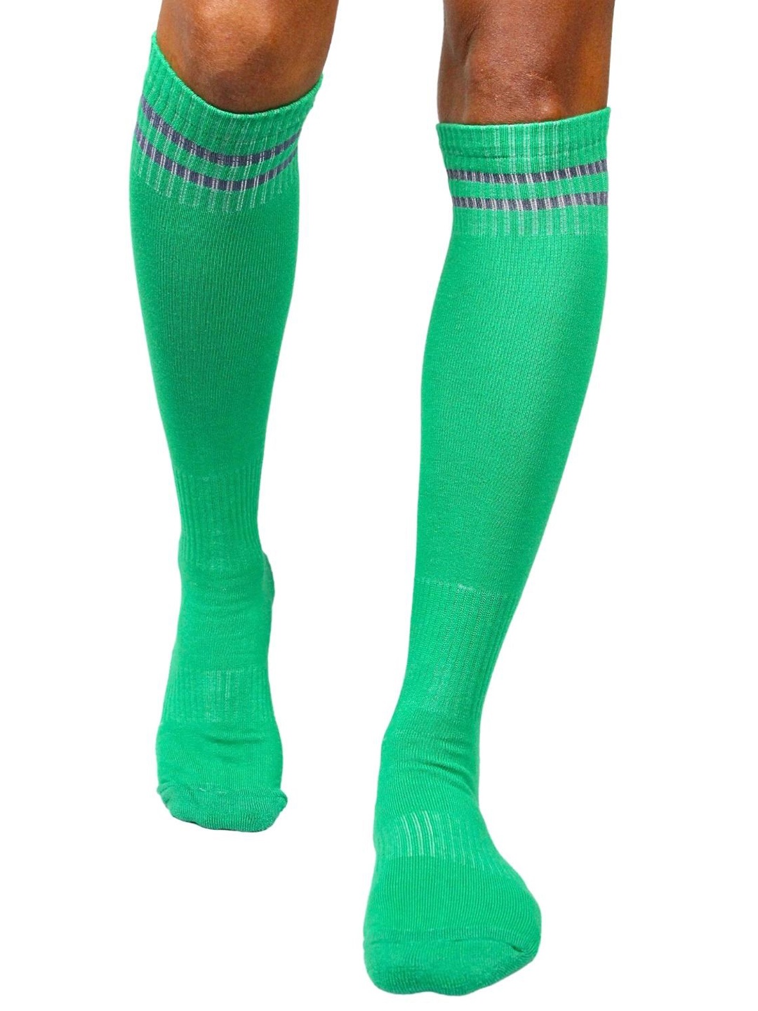 

BAESD Men Striped Sweat-Absorbent Knee-Length Socks, Green