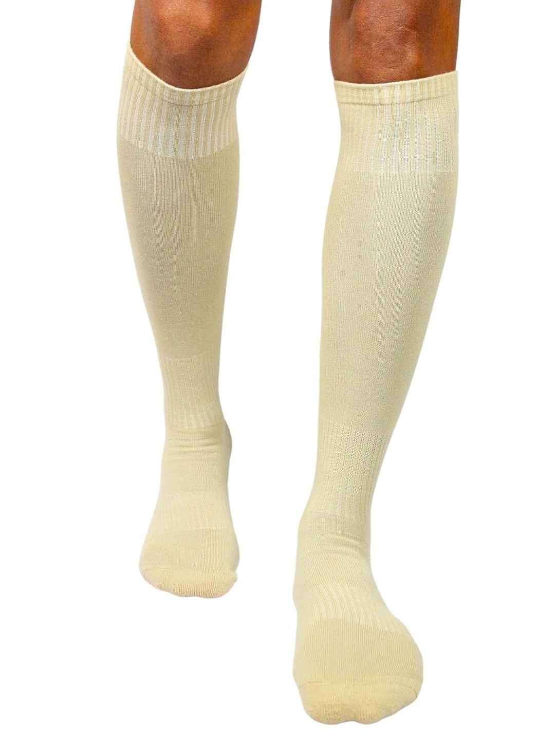 

BAESD Men Knee-Length Football Socks, Beige