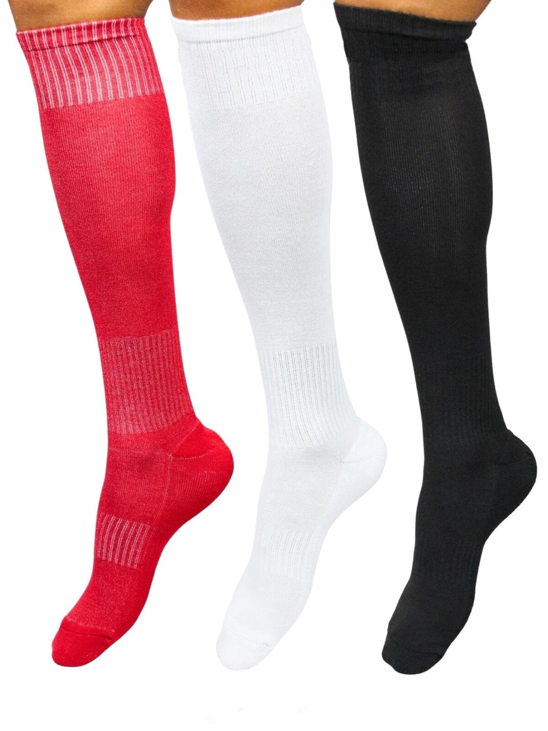 

BAESD Men Pack Of 3 Knee-Length Football Socks, Black