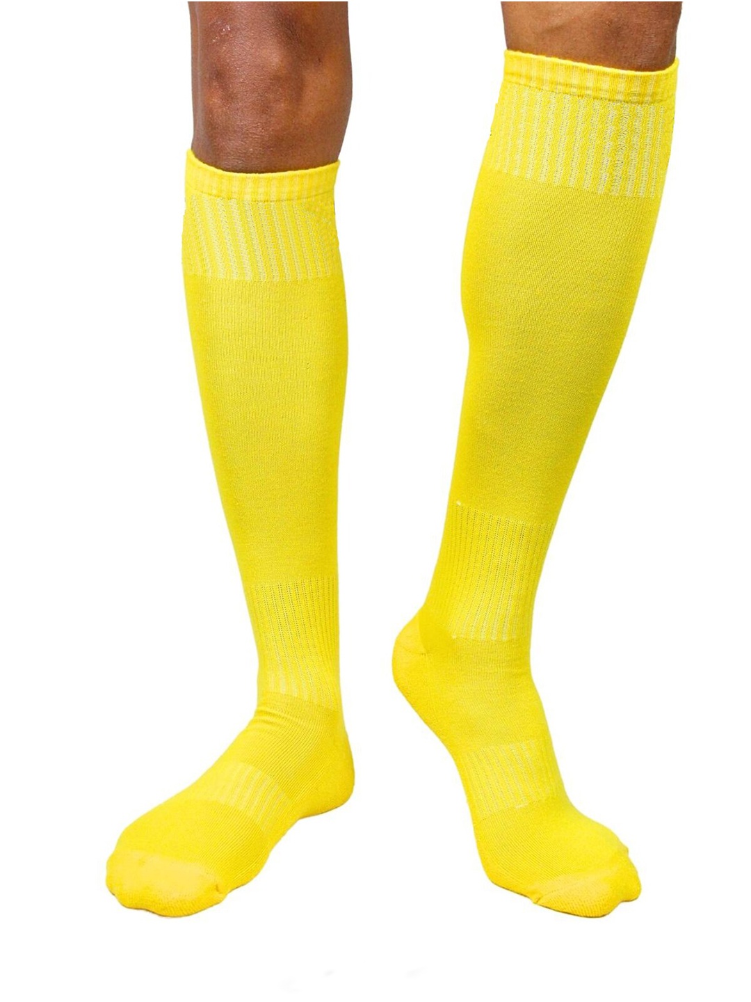 

BAESD Men Knee-Length Football Socks, Yellow
