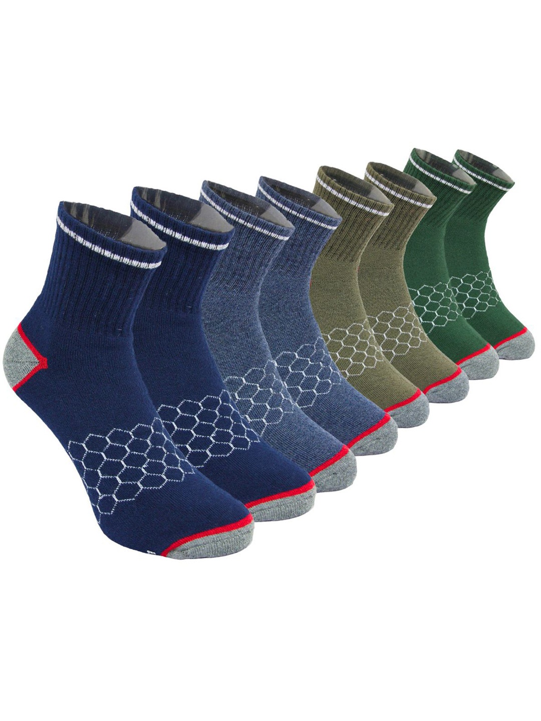 

BAESD Men Pack Of 4 Patterned Ankle-Length Socks, Grey