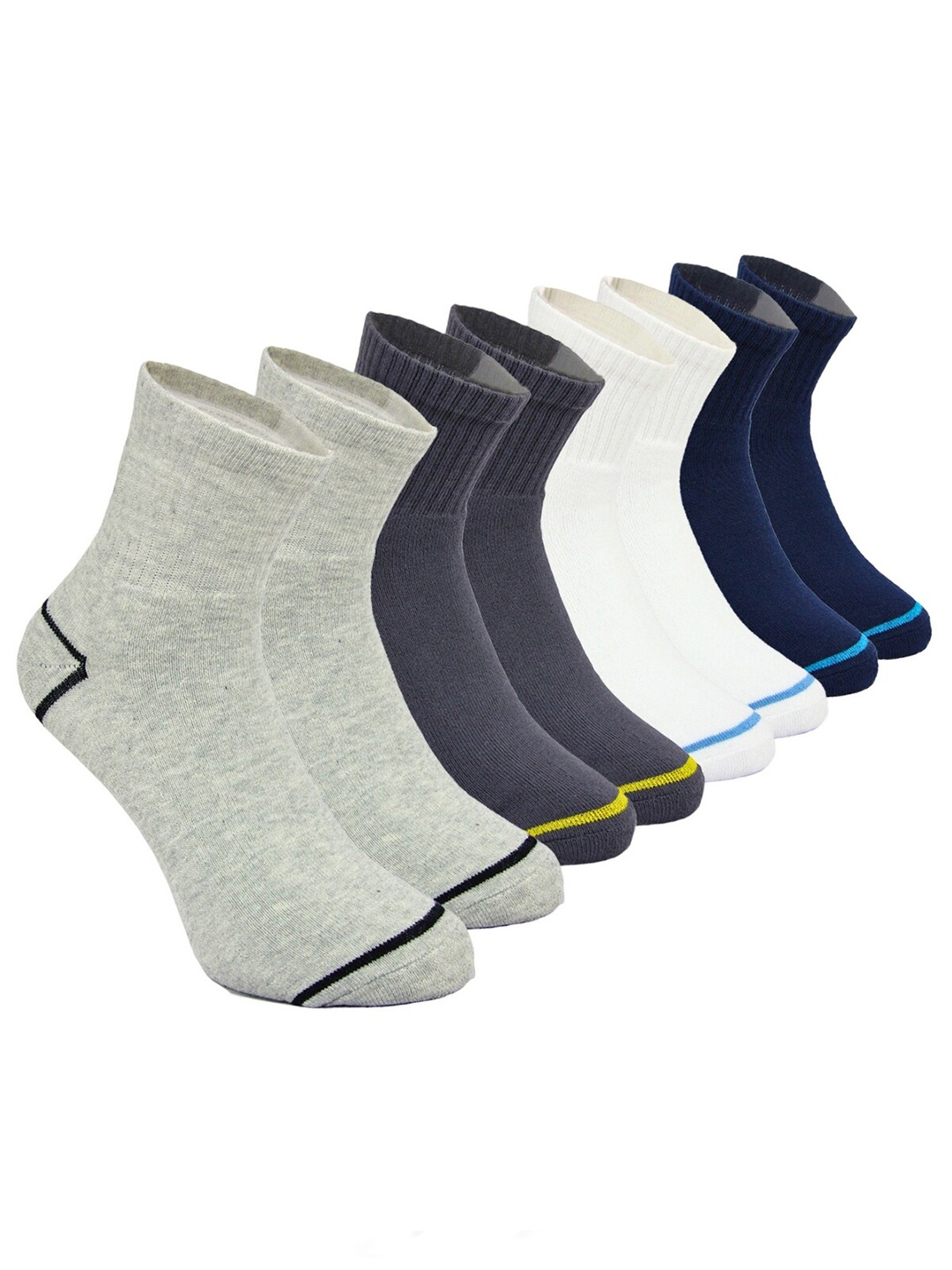 

BAESD Men Pack Of 4 Patterned Above Ankle-Length Socks, White