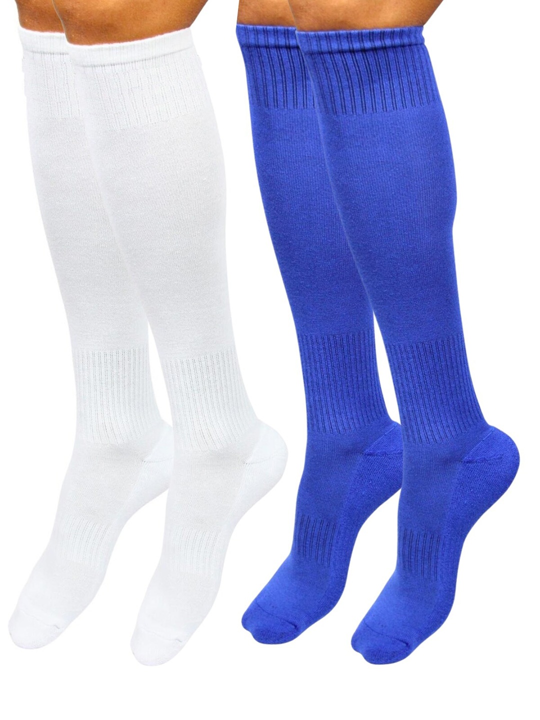 

BAESD Men Pack Of 2 Patterned Knee-Length Socks, White