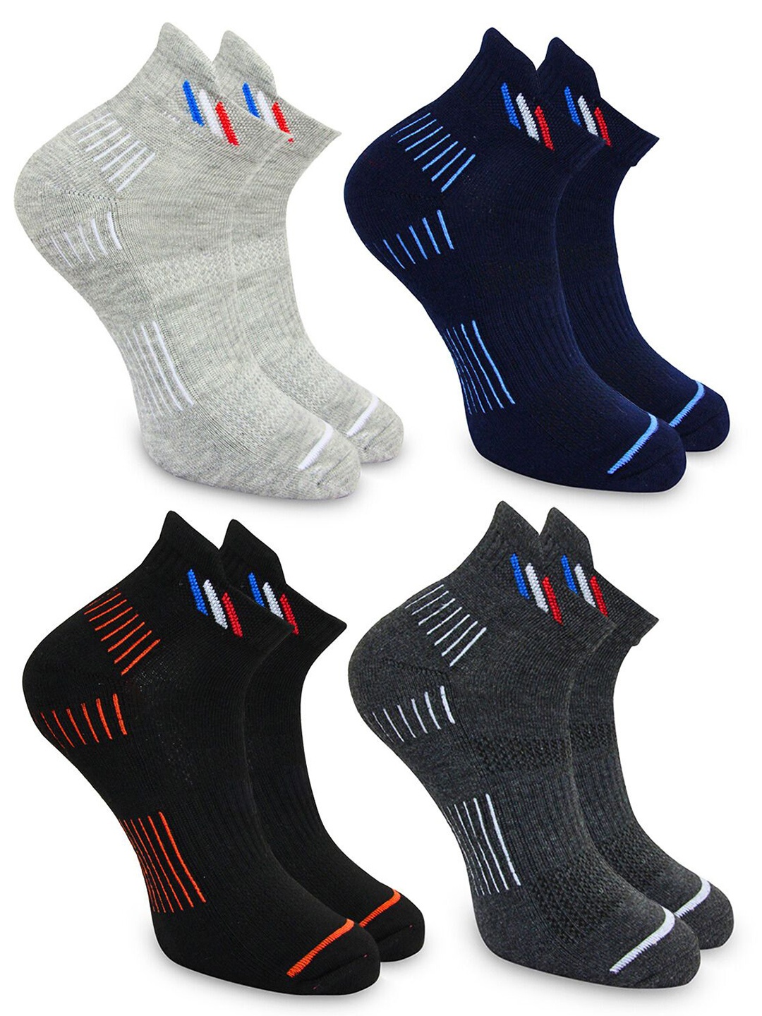 

BAESD Pack Of 4 Patterned Ankle-Length Socks, Blue