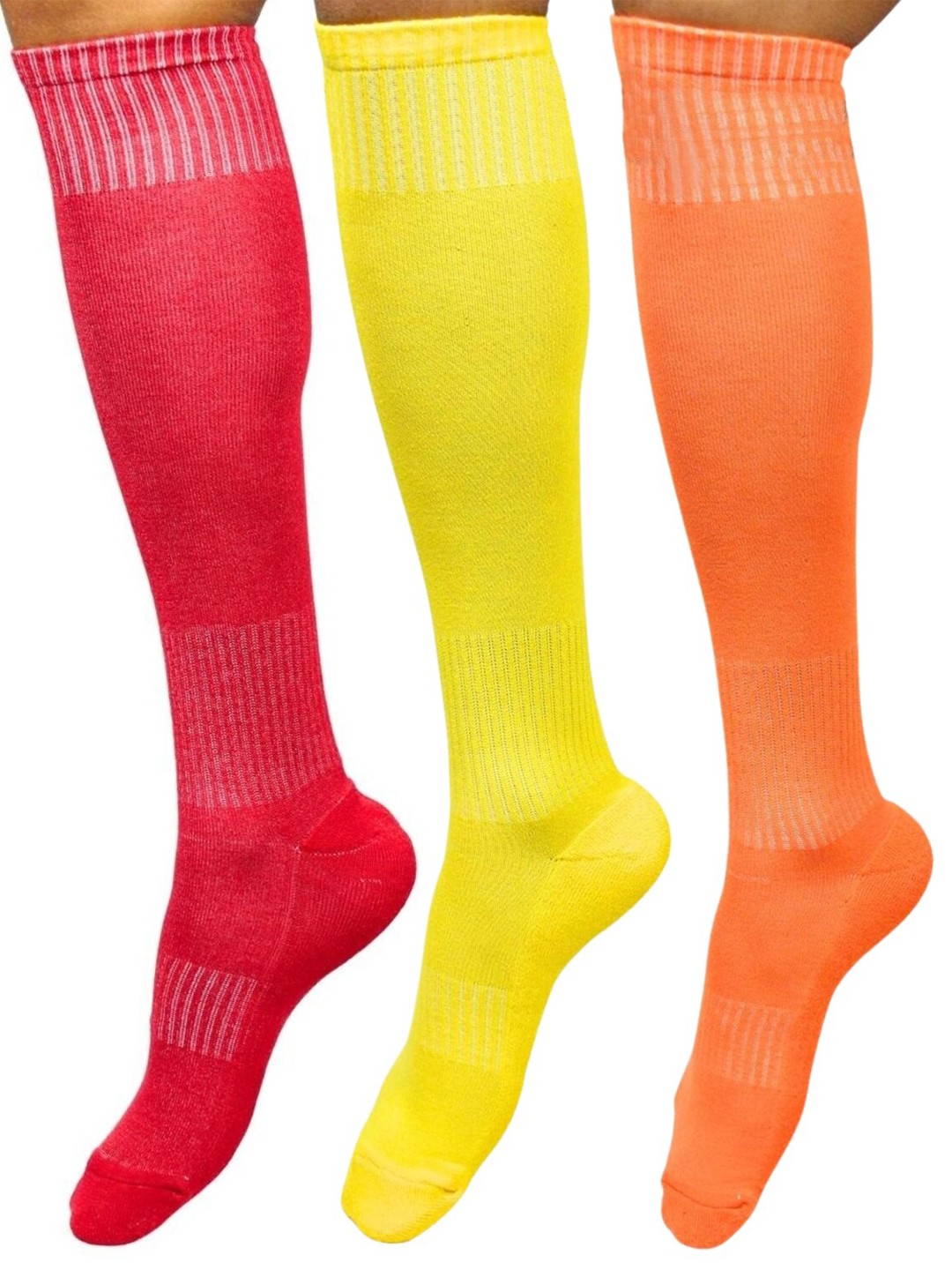

BAESD Pack Of 3 Knee-Length Soccer Socks, Red