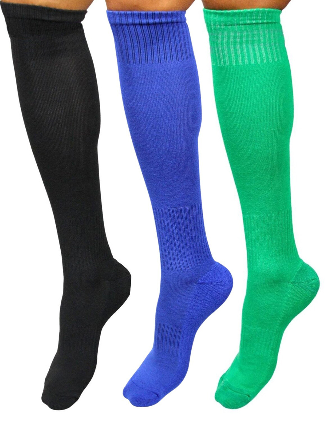 

BAESD Men Pack of 3 Above knee-Length Football Socks, Green