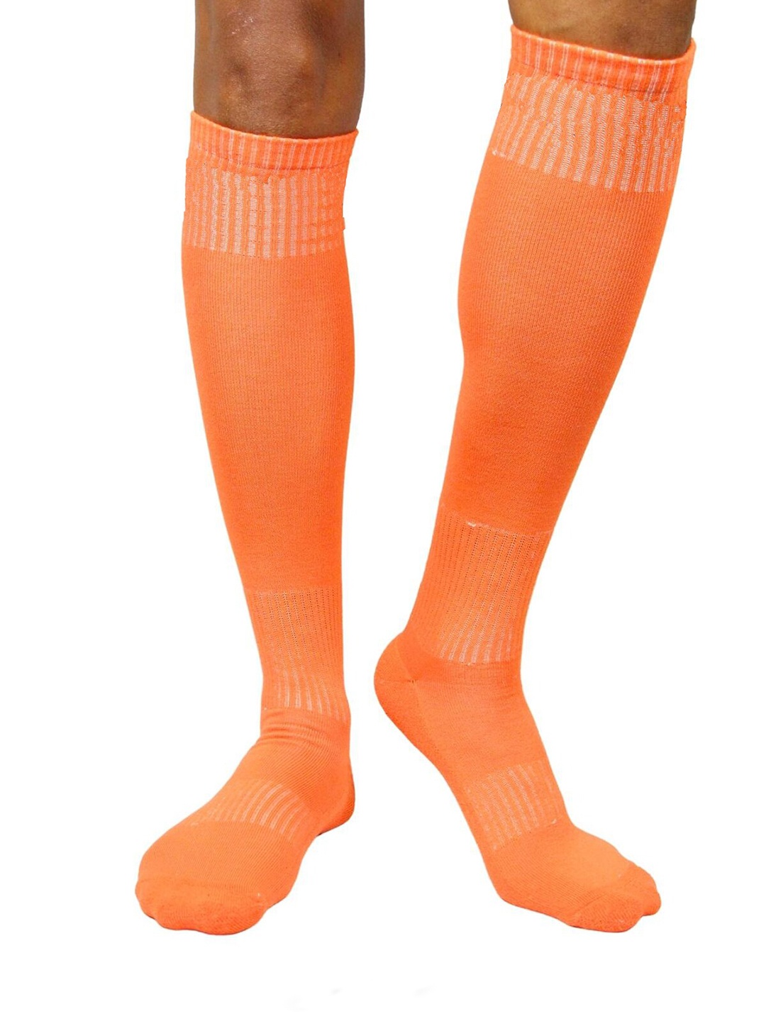 

BAESD Men Knee-Length Football Socks, Orange