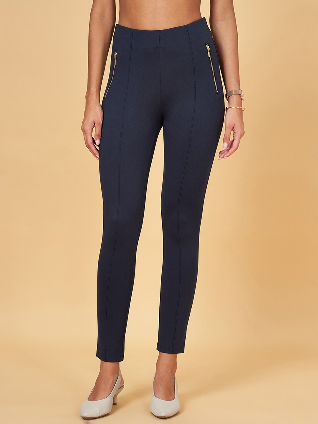 

Annabelle by Pantaloons Women Skinny Fit Treggings, Teal