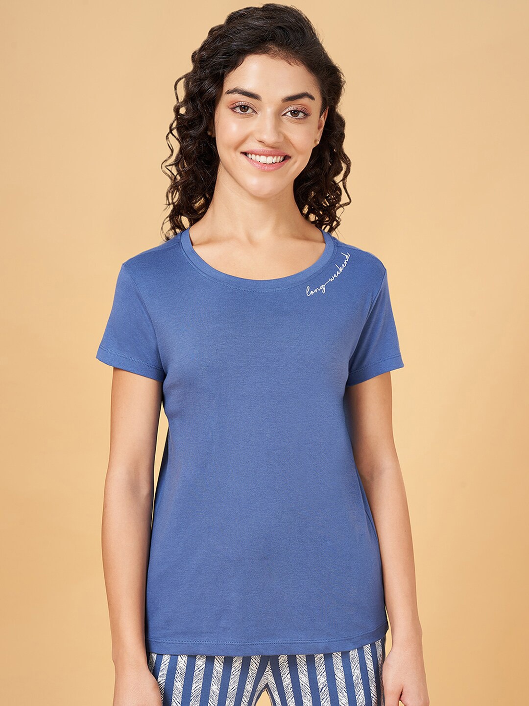 

Dreamz by Pantaloons Cotton Lounge Tshirts, Blue