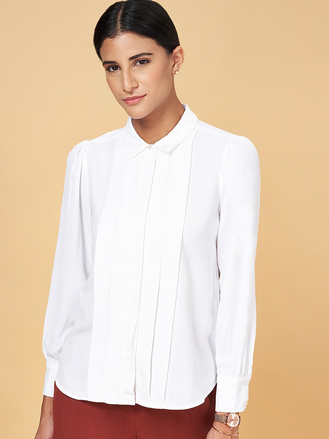 

Annabelle by Pantaloons Spread Collar Formal Shirt, White